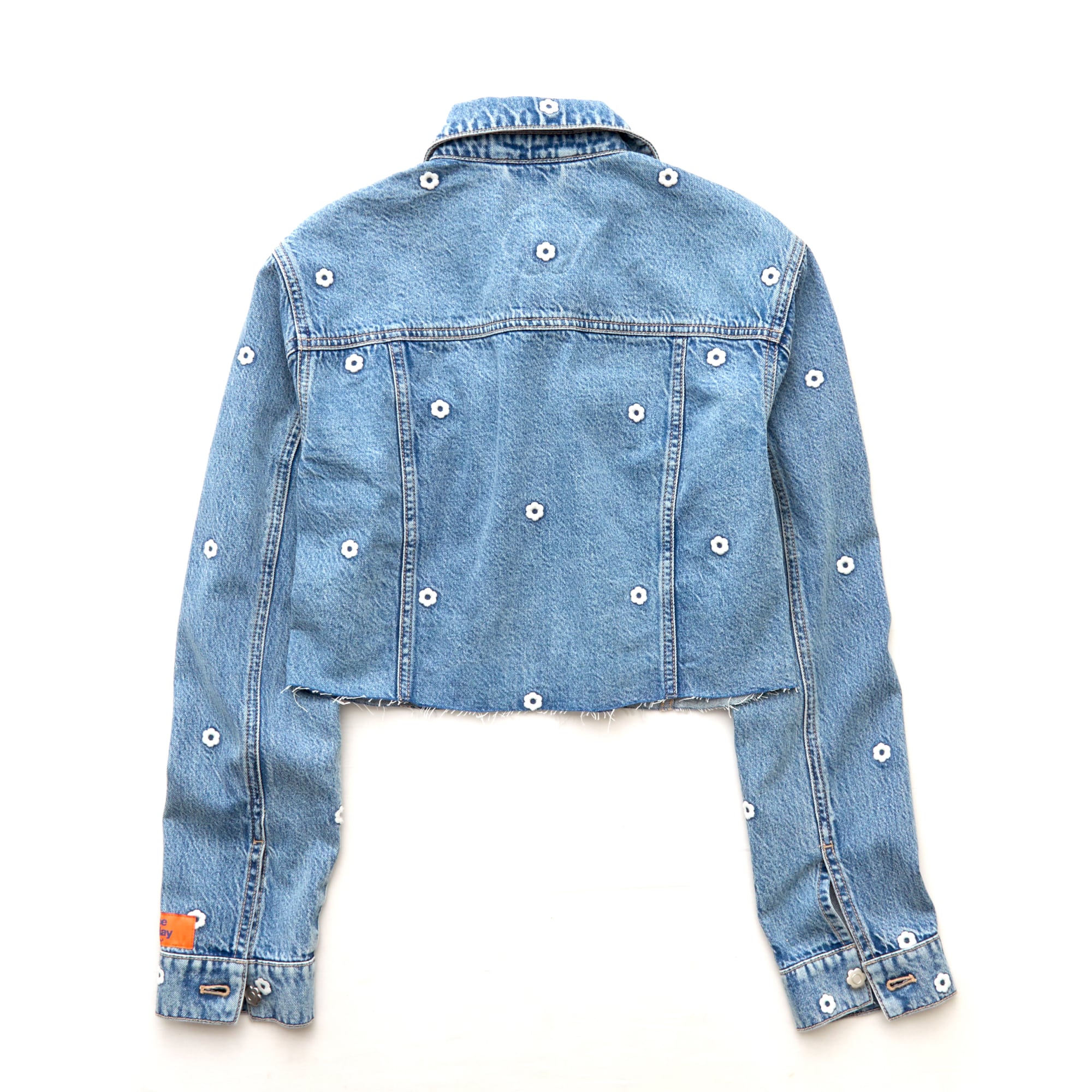 AE x Bubble Embroidered Cropped Denim Jacket